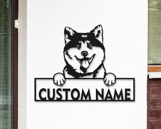 Akita Inu Metal Wall Art | Custom Akita Dog Name Sign | Personalized Japanese Dog Decor | Gift for Dog Mom Dog Dad